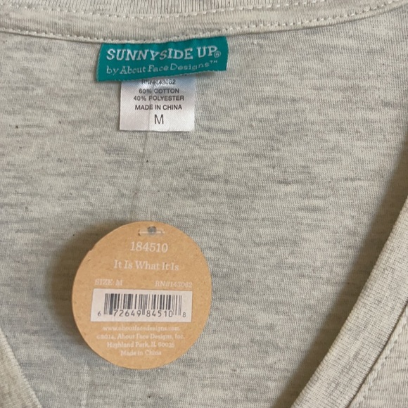 About Face Designs It Is What It Is Sunnyside Up T Shirt top New - Picture 4 of 5